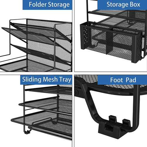 7 Tier Desk File Organizer, Letter Tray Paper Organizer with Pen Holder and Meta - Picture 3 of 12