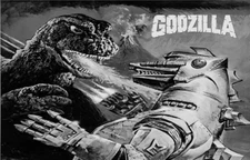 Stern GODZILLA 70's  Pinball Machine Custom Translite 01 Black and White Version
