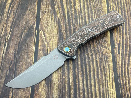 Sixleaf Hero Klappmesser M390 Titan CF Griff Fast Open Messer SL-30 - Schwarz
