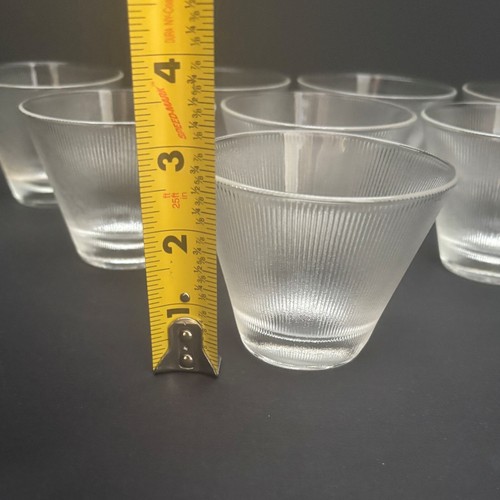 Set 8 Norse Clear Punch Cups Fine Rib Vintage Mid Century Federal Glass - Picture 5 of 6