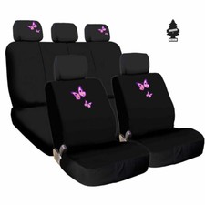 For Ford Butterfly Black Fabric Seat Covers Gift Set Suv For Ford Butterfly Black Fabric Seat Covers Gift Set Suv