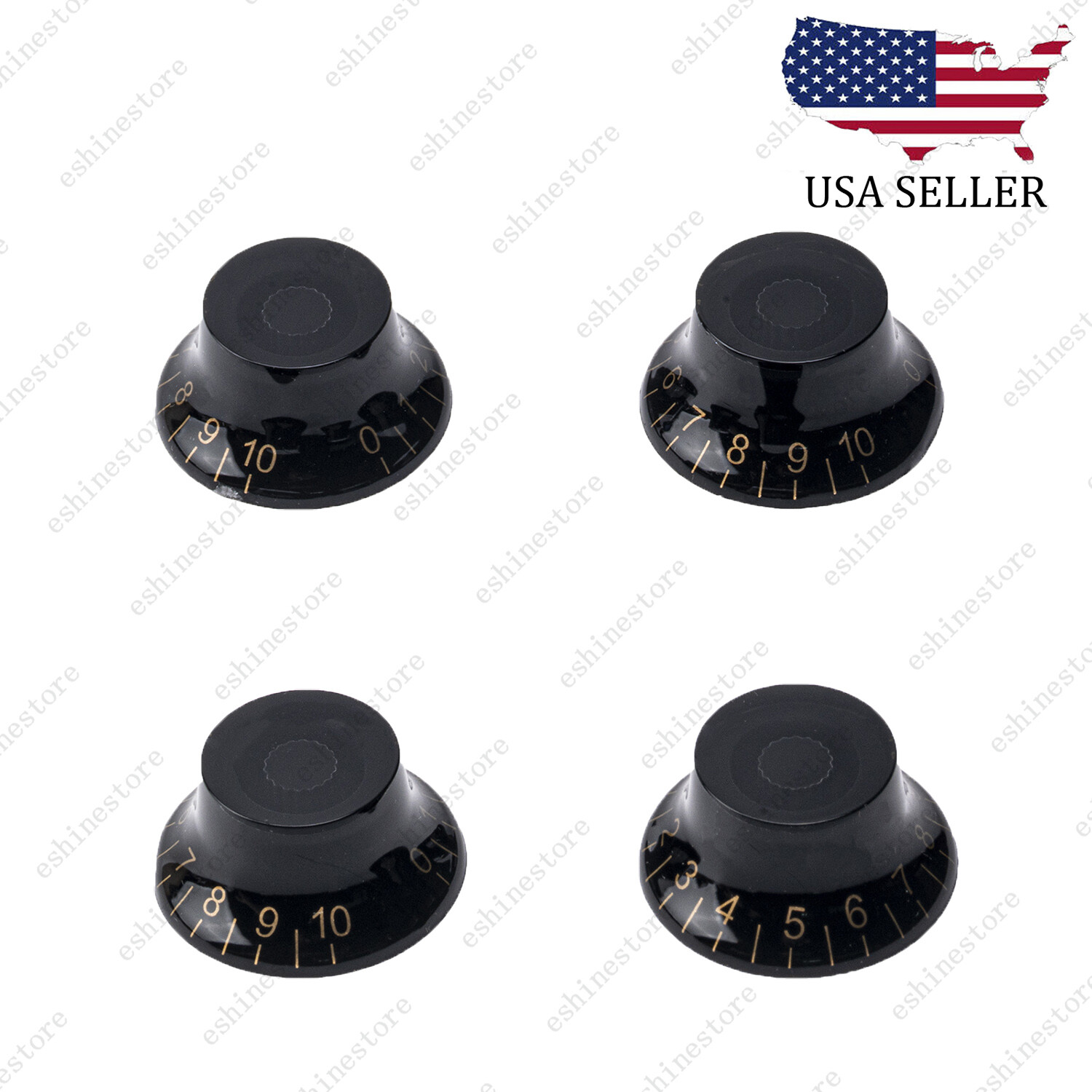 4 Pcs Black LP Guitar Speed Knobs Top Hat Bell Knobs For SG Les Paul ...