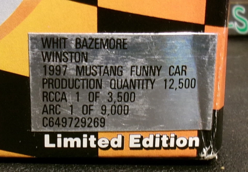 WHIT BAZEMORE 1997 FORD MUSTANG WINSTON NHRA FUNNY CAR ACTION RACING MIB - Image 4 of 4