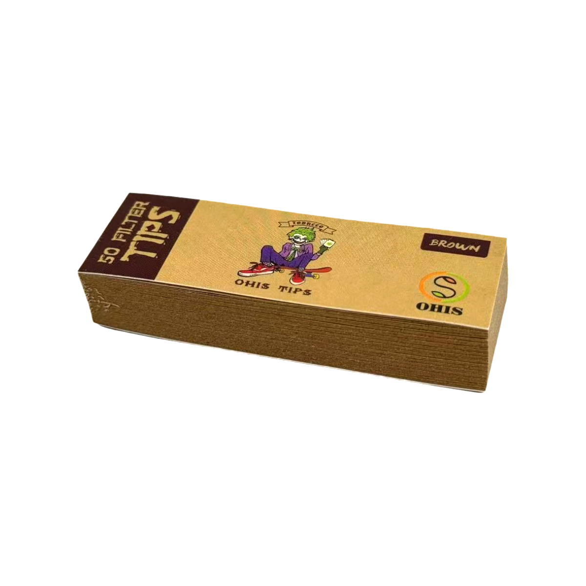 OHIS CLASSIC NATURAL UNBLEACHE ROLLING PAPERS 50 FILTER TIPS BOX OF 50