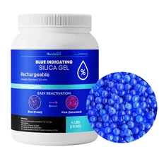 4 LB Blue Indicating Silica Gel 3-5 mm Beads Desiccants 0.9 kg Reusable