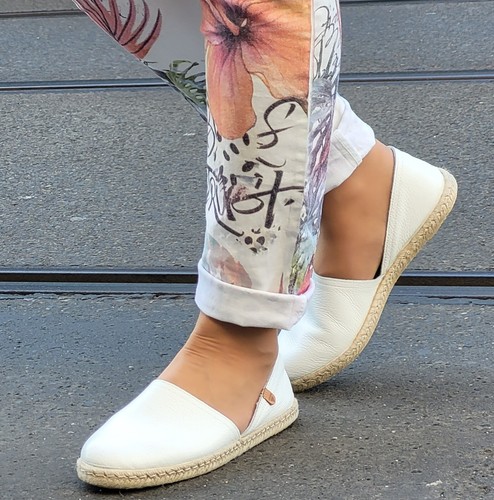 VERBENAS Alpargatas Carmen Núcleo Blanco Blanco Cuero Auténtico Mujer - Imagen 9 de 9