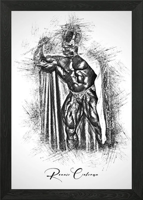 Ronnie Coleman The King Skizze Kunst gerahmtes Wandbild Poster Leinwanddruck Bild