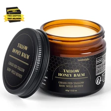 Beef Tallow for Skin, Tallow and Honey Balm for Face, Grass-Fed Tallow for Body,