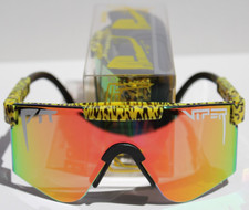 PIT VIPER The Carnivore Sunglasses Yellow/Orange Rainbow Wrap Single Wide NEW
