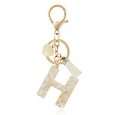 Initial Keychains for Personalized Cute Heart Tassel Keyring Resin Letter...