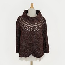Ellen Tracy Tweed Blazer Jacket Brad Embellis...