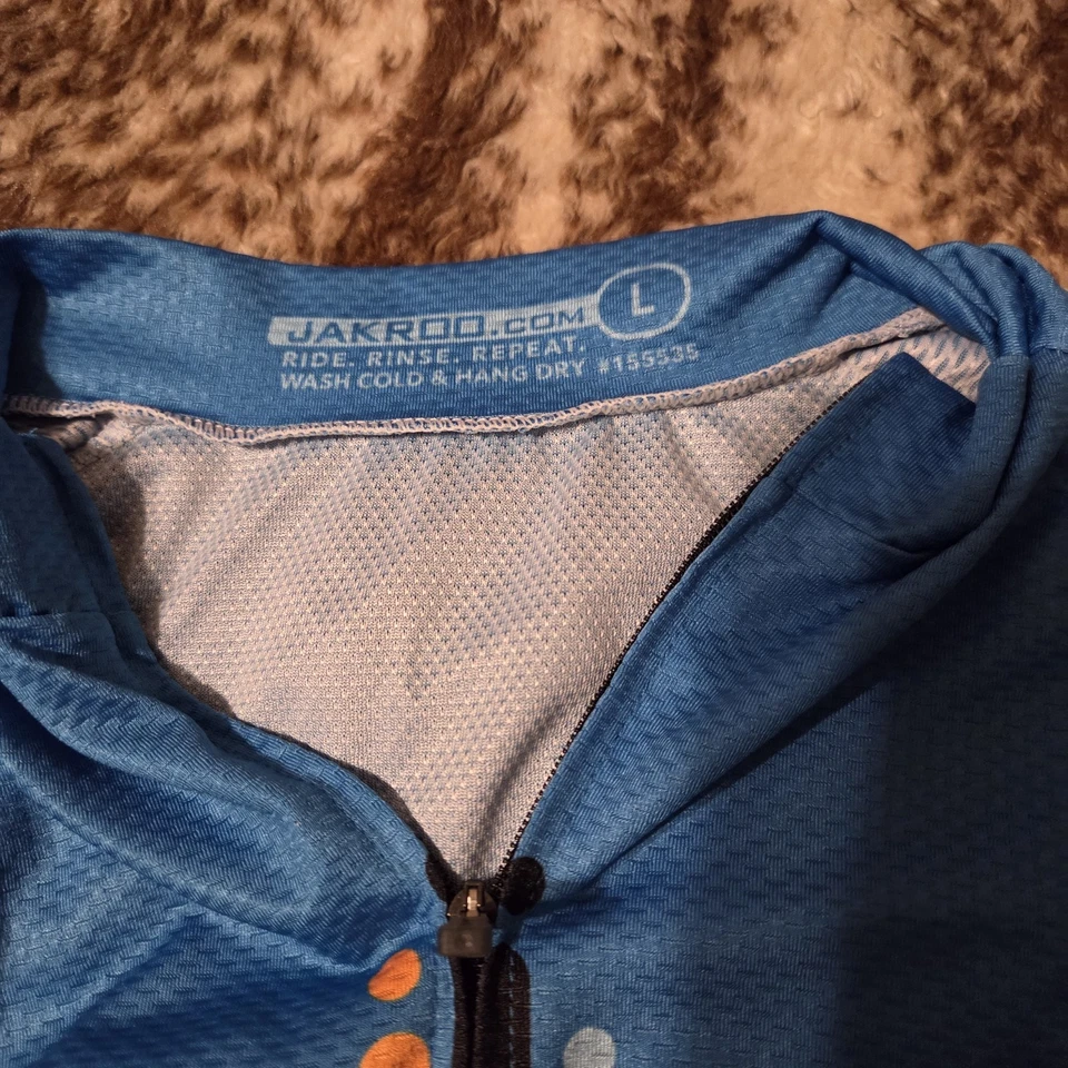 Camiseta de ciclismo para mujer talla L cremallera completa manga corta Jakroo.com geoméntrica usada en excelente estado Foto 4 de 4