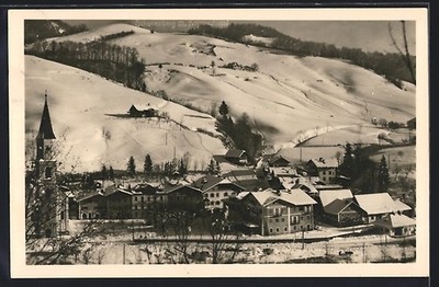 Ansichtskarte Marktschellenberg, Winteransicht des Ortes 