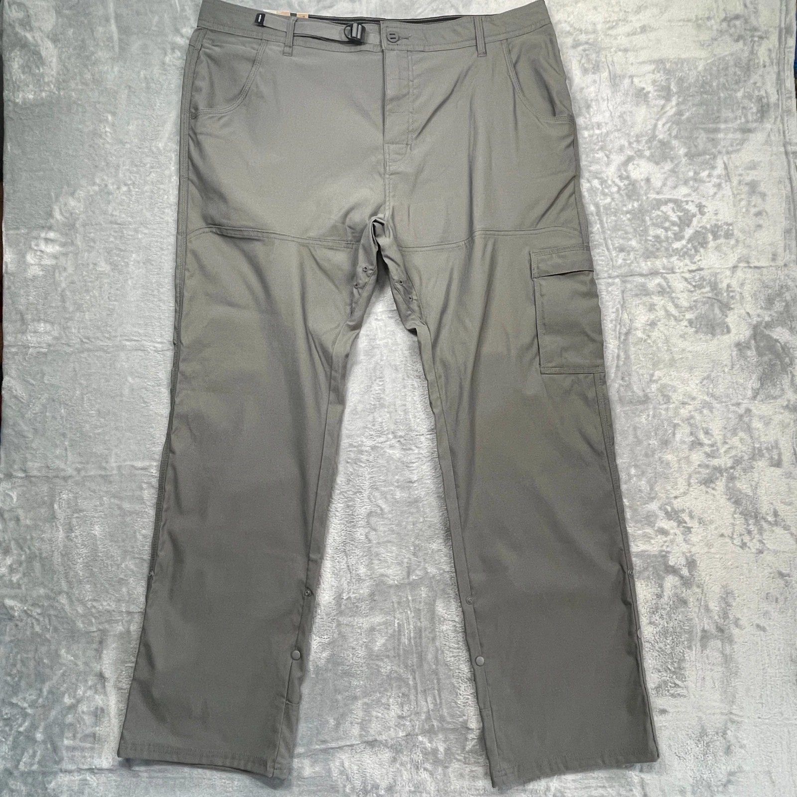 Prana Zion Pants Mens 40x32 Gray Relaxed Fit Straight Leg Hiking Cargo New