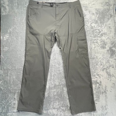 Prana Zion Pants Mens 40x32 Gray Relaxed Fit Straight Leg Hiking Cargo New