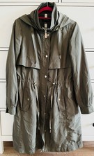 Comma Damen Parka Jacke Trenchcoat Olivgrün Größe M 38 mit goldfarbenen Knöpfen