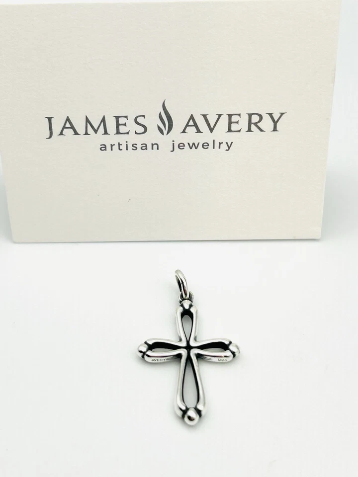 James Avery Retired 925 Sterling Silver Open Cross With Buds Pendant - Image 2 of 4