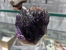Natural Namibia Skeletal Amethyst Crystal Cluster, Purple Specimen