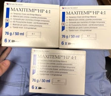 Lot 3 boxes Henry Schein MaxiTemp HP Temporary Crown Bridge Material - A2 Dental