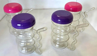SIPPY CUPS FOR CHILDREN WITH CURLY STRAW, SET/4