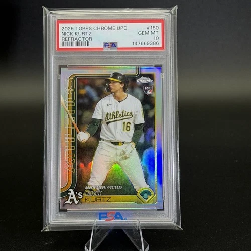 2025 Topps Chrome Update Series - Rookie Nick Kurtz Refractor PSA 10 Gem MINT