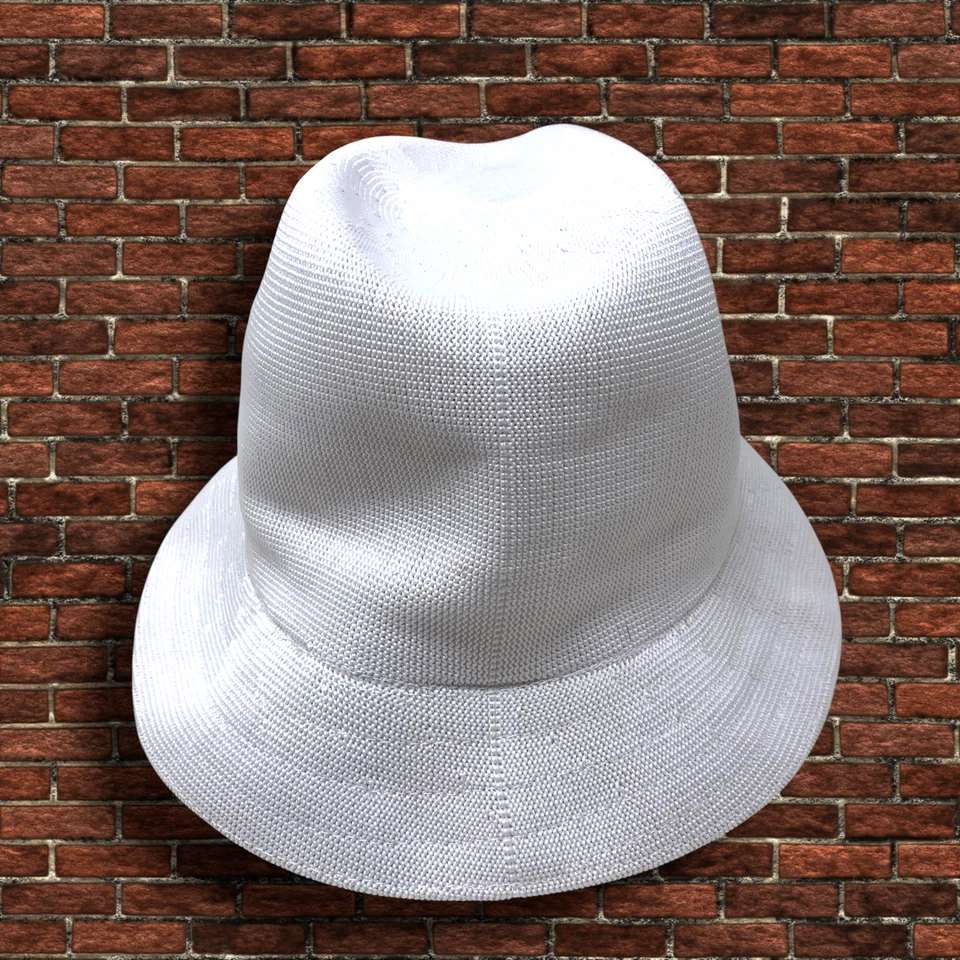 Vintage Kangol Bucket Hat Cap Sz L White Tropic Player Hip Hop Knit Woven 6371BC - Image 4 of 4