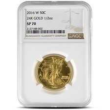 2016 1/2 Oz American Gold Walking Liberty Half Dollar Sp70 (varied, Pcgs Or Ngc)