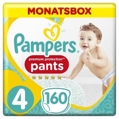 Pampers Premium Protection Pants Gr. 4 Maxi 9-15kg Monatsbox, 160 Stück