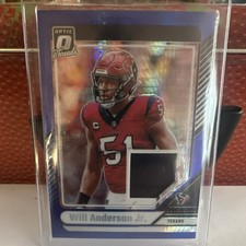 2024 Panini Donruss Optic Threads Will Anderson Blue Hyper Prizm #DTB-WAJ Texans