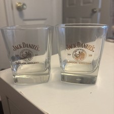 Set Of 2 Jack Daniels Whiskey 1915 London England Institute Seal Glasses 3.25&rdquo;