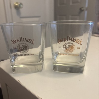 Set Of 2 Jack Daniels Whiskey 1915 London England Institute Seal Glasses 3.25 