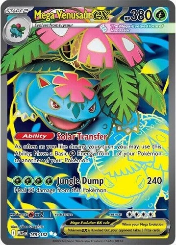 Mega Venusaur ex 155/132 Me01: Mega Evolution Holo-MINT CONDITION
