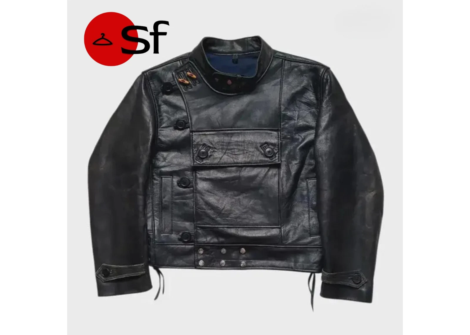Premium Men’s Black Genuine Vintage Leather Jacket Military Biker Army Jacket