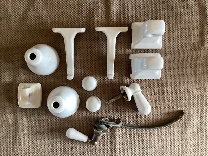 Antique Vintage Lot Of Bathroom Fixtures Accessories