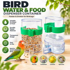 Bird Water Drinker Dispenser Bottle Cage Clip Parrot Cockatoo Canary Plastic