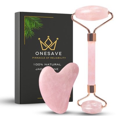 Natürlicher Rosenquarz Jade Gesichtsroller Gua Sha Stein Set Gesichtsroller für Frauen UK