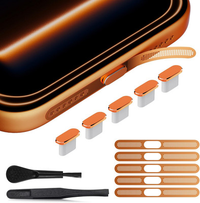 Iphone 17 Pro Max Speaker Protector Cover Accessories - 5PCS USB C Dust Plug & E