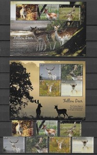 Antigua Barbuda 2017 Wildlife Fauna Tiere Dieren Animals Fallow Deer set 2 MS