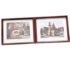 Ernst Geissendörfer Signed Etching “Rothenburg Tower” Lot Of 3(10X8)