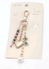 Bag Charm / Key Chain Gold Tone Pearl Mint Green Hand Bag NWT