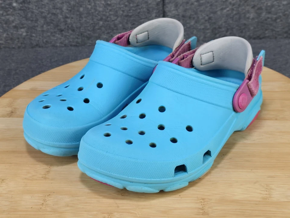 Crocs Classic All Terrain Clogs Juniors Size 3 Shoes Kids Aqua Blue Pink Girls - Image 4 of 4