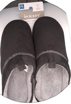 ISOTONER Slippers Mens Size 13 14 Grey Slip On Open Back Plush Memory Foam Amazon.com | isotoner Men main image 4