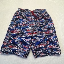 Under Armour Boys XL Swim Trunks Red White Blue Geo Camo