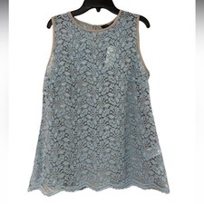 Banana Republic Blue Lace Embellished Tank Blouse - Size S