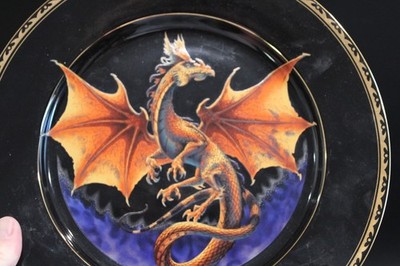 Franklin Mint Dragon Dynasty 6 Dinner Plates 11''