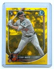 Coby Mayo Yellow Refractors RC /75, 2025 Bowman Chrome Sapphire #83