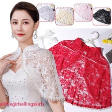 Women's Lace Shawl Wraps Shrug Wedding Dress Cape Bolero Flapper Cover Up US