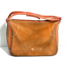 AUTENTICA miu miu archive borsa a mano in pelle scamosciata con manico borsa ...