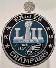 Philadelphia Eagles  embroidered iron  on  patch (2018) Champions 4”x 4” Wow!