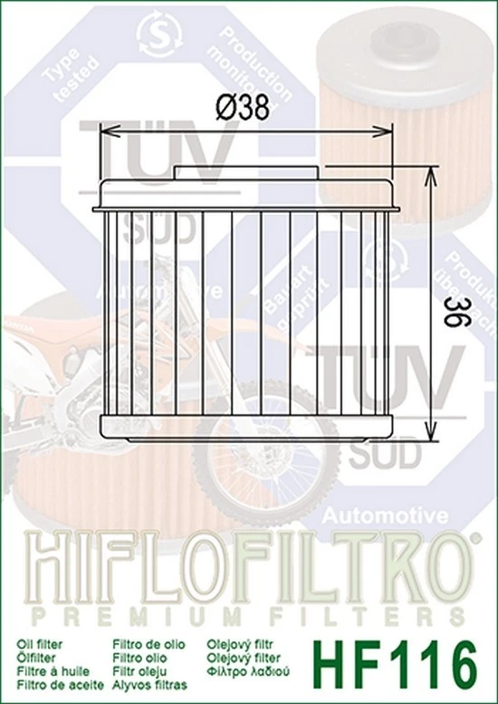 Hiflofiltro Aceite Filtro Apto Honda CRF450R/CRF450RL/CRF450RX (2002 A 2022) - Imagen 2 de 4